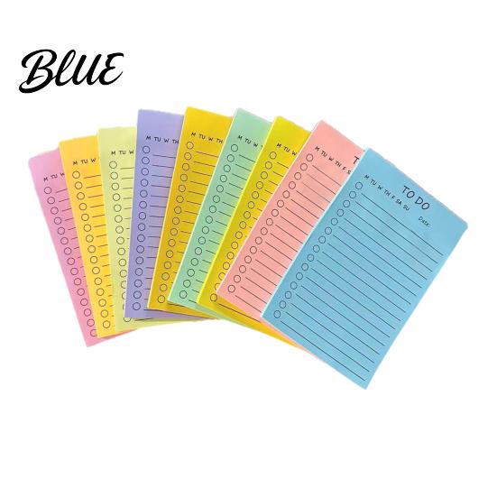 Horizontal Lined Sticky Labels Fluorescent Notepad To-do Lists with Check Boxes Academic Planning Stationery Multi-colored Adhesive Notes,
