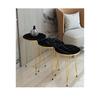 Black Marble Patterned Triple Nesting Table,gold Metal Leg Nesting Table,black Nesting Table Set Premium Gold Nesting Table