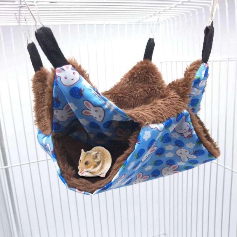 Warm Hamster Hammock Hanging Bed House Winter Double-layer Plush Cotton Nest