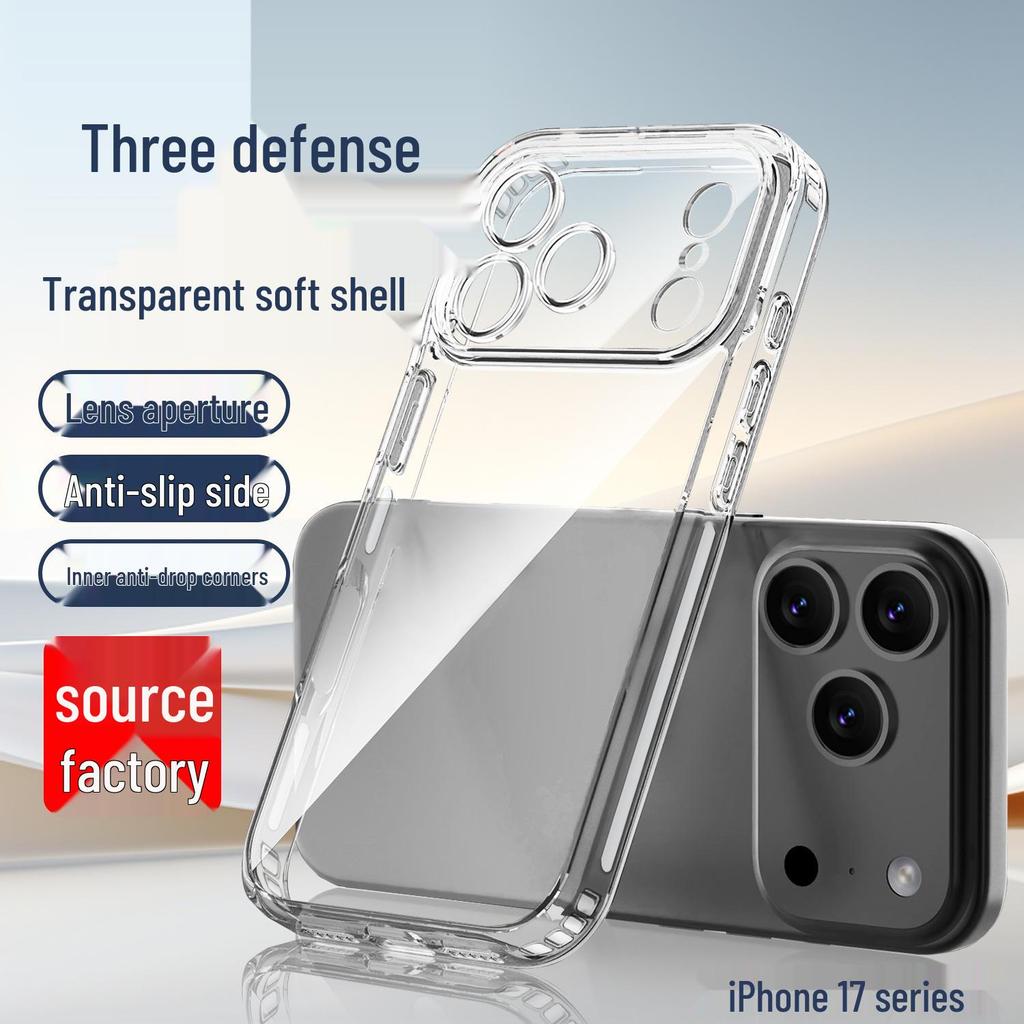 Apple iPhone 17 Case with Built-in Airbag, Drop-proof, Anti-slip, Soft, Transparent; Compatible with iPhone 13, 15 Pro, and 16.