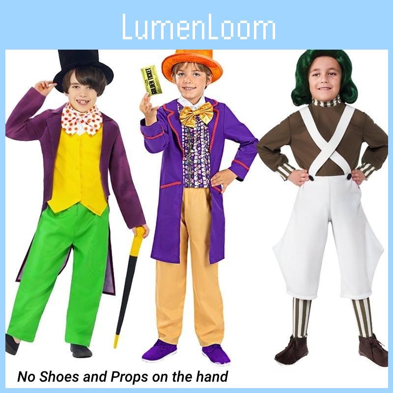 Charlie und die Schokoladenfabrik Halloween Willy Wonka Oompa Cosplay Kostüm Bühnenoutfit