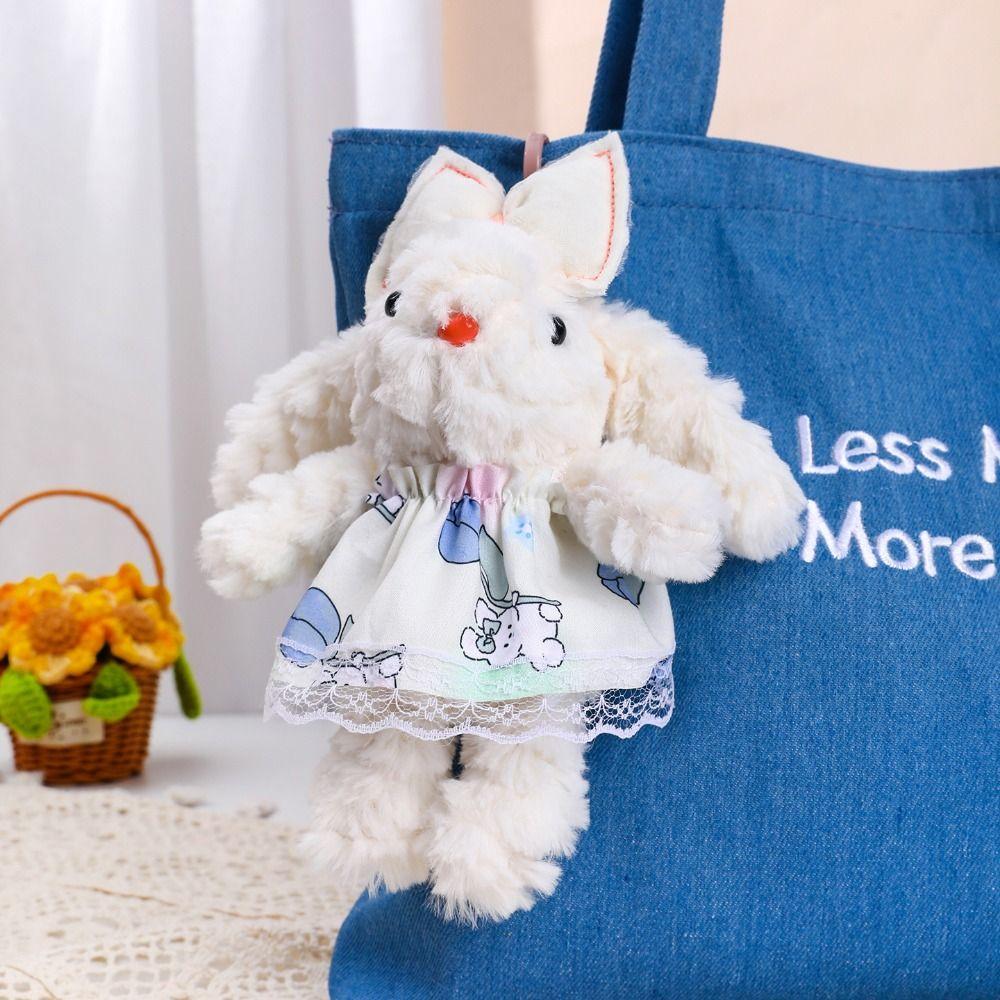 Plush Stuffed Plush Rabbit Keychain Bowknot Bag Hanging Pendant  Bag Backpack Decor