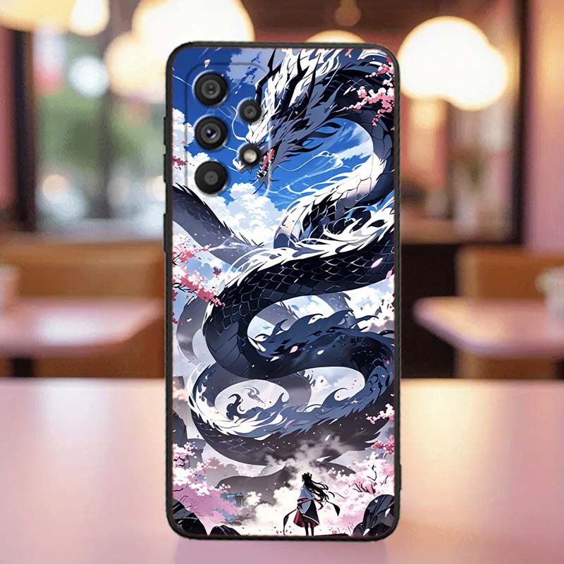 

Чехол для телефона с дизайном аниме-дракона для Samsung A41 A35 A34 A33 A32 A25 A24 A23 A21s A06 A05 A04 A03 Note 10 20 Ultra 5G Черный Galaxy A06