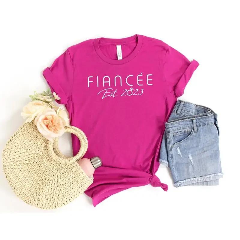 Fiancée Est 2023 T shirt Fiancee Bride to Be Wife Engagement s Present