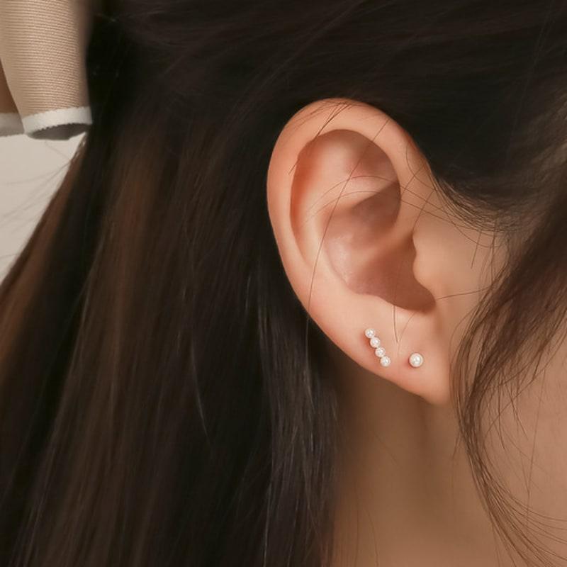 JEWNEL 14K 4-tier Pearl Piercing Earrings