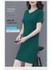 Mid-length 2024 Summer T-Shirt Dress - Loose, Slim, Round Neck, Age-Defying, Short-Sleeved Trend for Middle-Aged Women