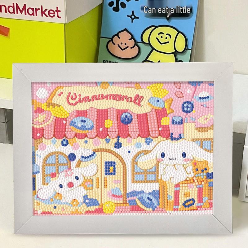 Kit de Peinture Diamant 5D Sanrio Encadré – Jouet Éducatif pour Enfants