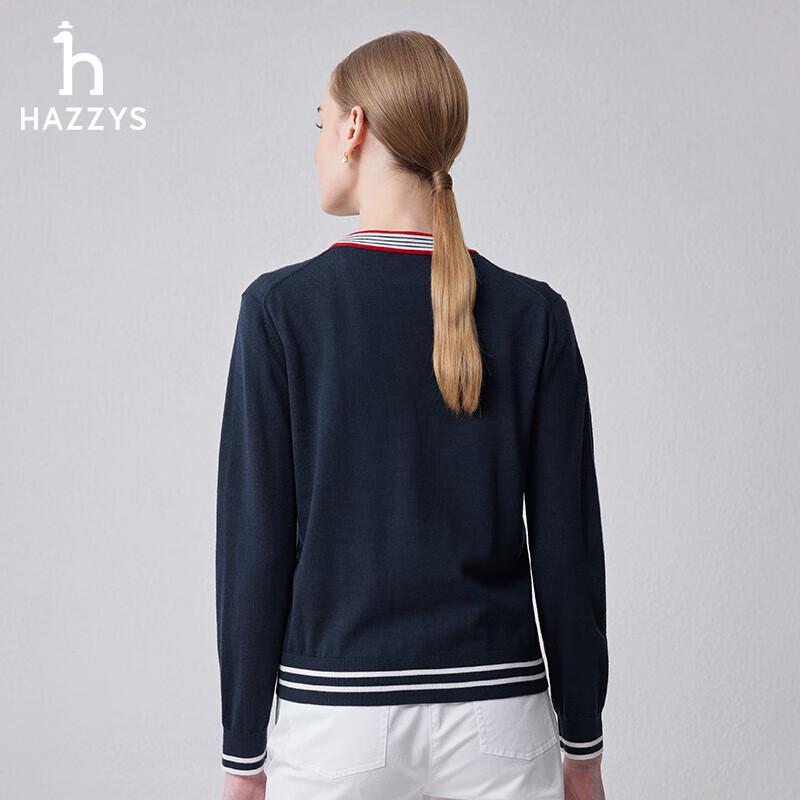 HAZZYS Women's Striped Wool Cardigan