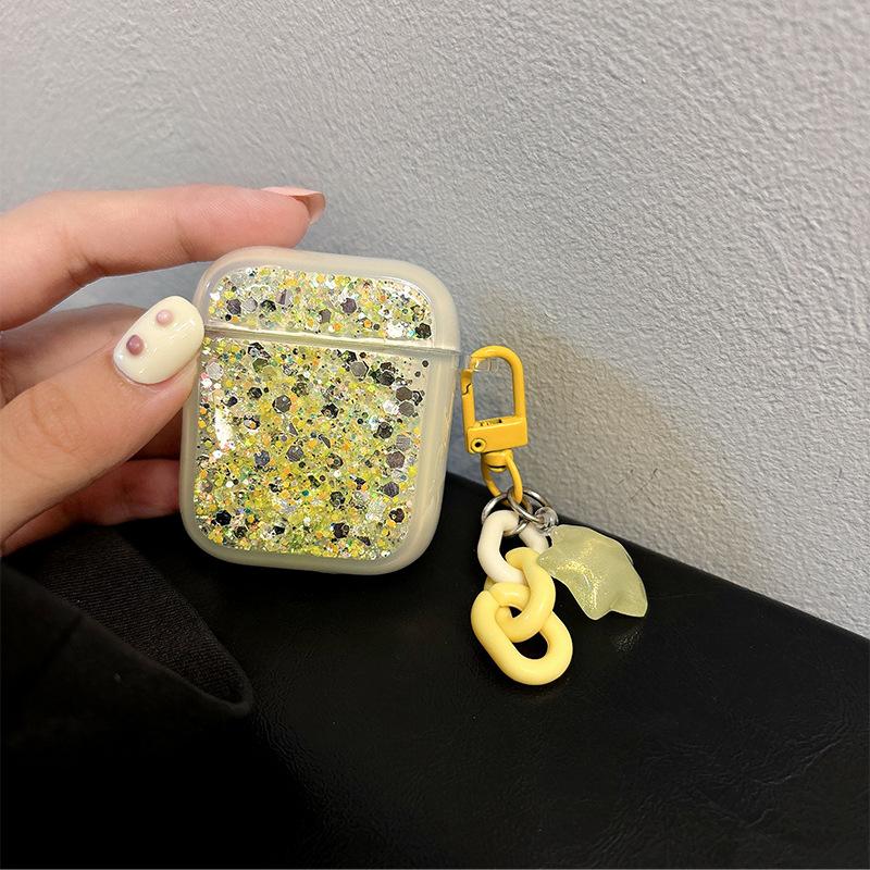 Glitter Earphone Case Airpodspro 2Nd Generation Protective Case Apple Airpods3/4 Star Pendant Women'S Model