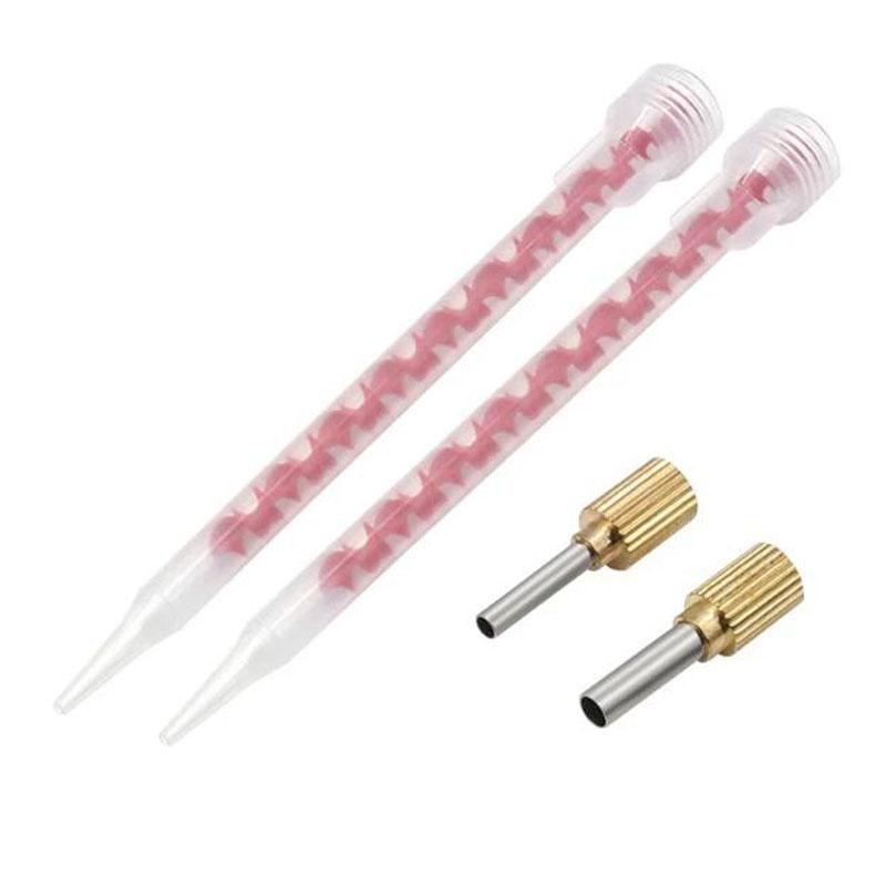 Sealant Tool Set with Sewing Glue Economizing Nozzle Glass Glue Nozzle Positioner Long Glue Spiral Mixing Tube for DIY Crafts