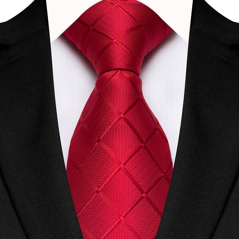 Men's Classic Solid Color Plaid Tie - Multi-color for Business, Casual, or Wedding