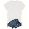 Europäische Größe Damen Mode T-Shirt, T-Shirt mit Rundhalsausschnitt und Aufdruck, Lässiges Kurzarm-T-Shirt mit Rundhalsausschnitt für Damen.