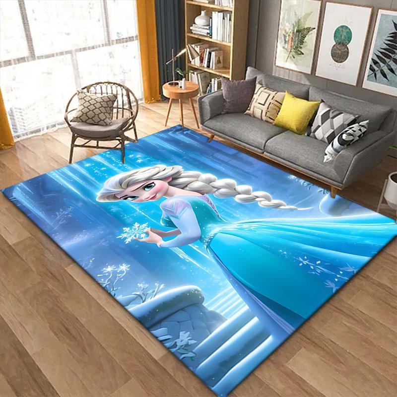 Frozen cartoon print decorative rug/doormat, suitable for entrances, balconies, kitchens, and bedrooms.