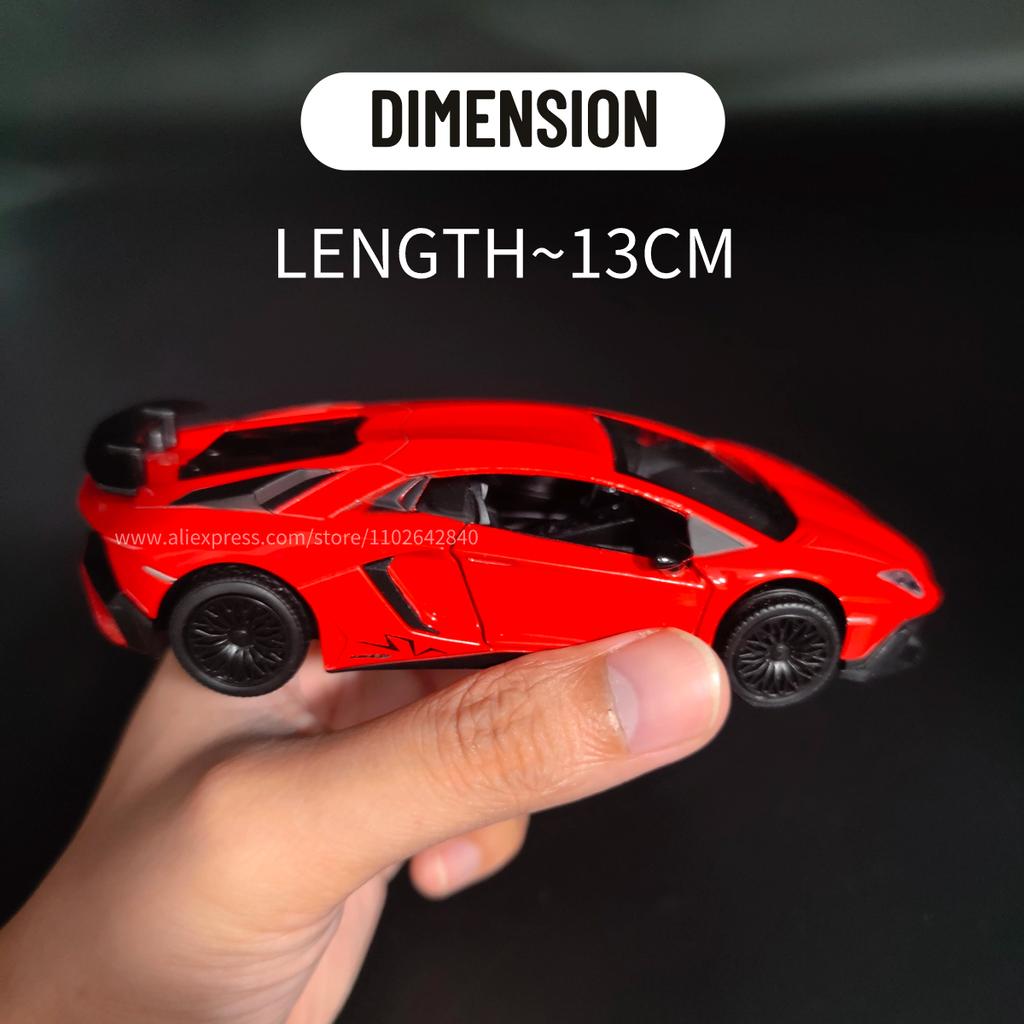 1/36 Lamborghini Aventador Replica Muscle Car Modello Scala Metallo Pressofuso Miniatura Arte Veicolo Pullback Regalo di Natale Bambino Ragazzo Giocattolo