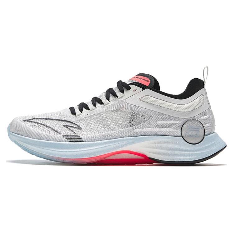 New Anta Mach Pro Anti Slip And Wear Resistant Breathable Low Top Nitrogen Technology Running Shoes Men's Black White 112335584-1