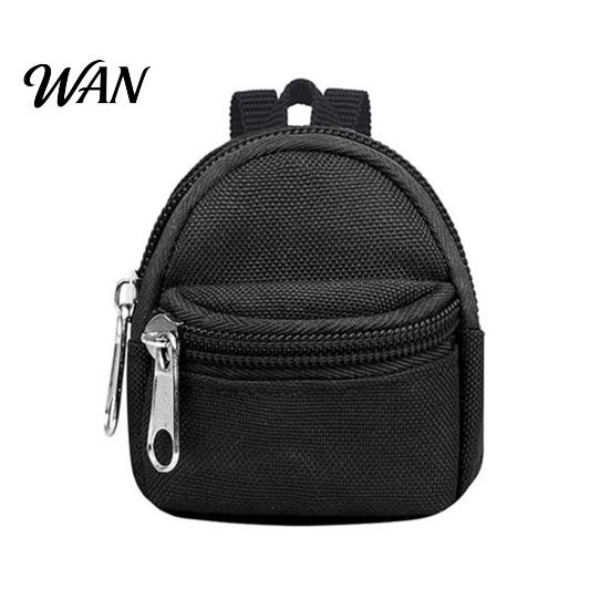 Small Zipper Pouch Mini Backpack Coin Purse, Scratch Resistant Zippered Compartment Doll Accessory Keychain Bag, Waterproof Oxford Cloth Earphone Case