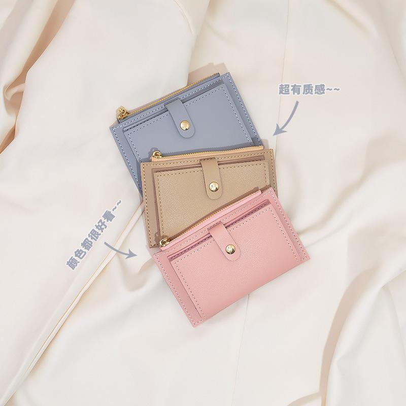Change Bag Women's Short Coin Bag Simple Thin Zipper Buckle Multi-card Small Card Bag Change Clip