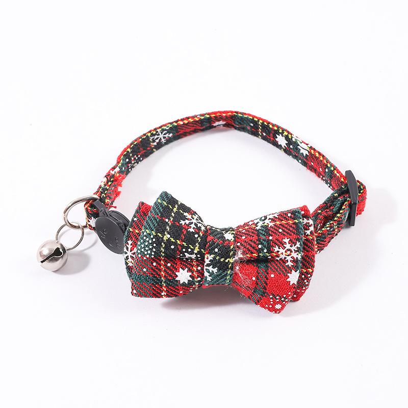 Christmas Series Pet Collar Snowflake Bow Dog Collar Cat Collar Cat Strap