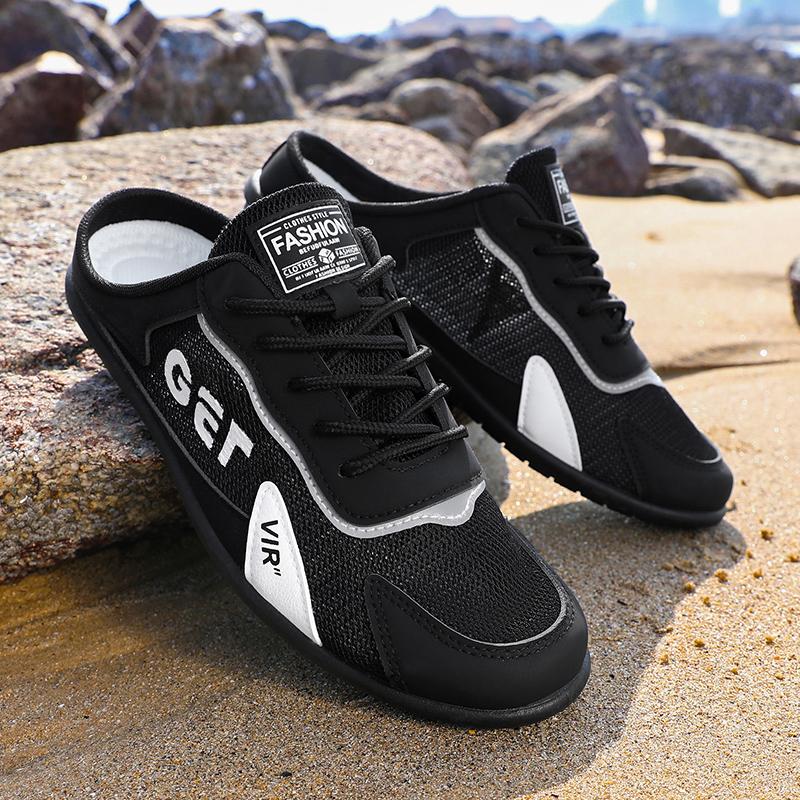 

1 Pair of Mesh Half-Slippers, Sports Sandals, Beach Slippers, Breathable, Lightweight, Fashionable and Versatile, Suitable for Y 45 чорний