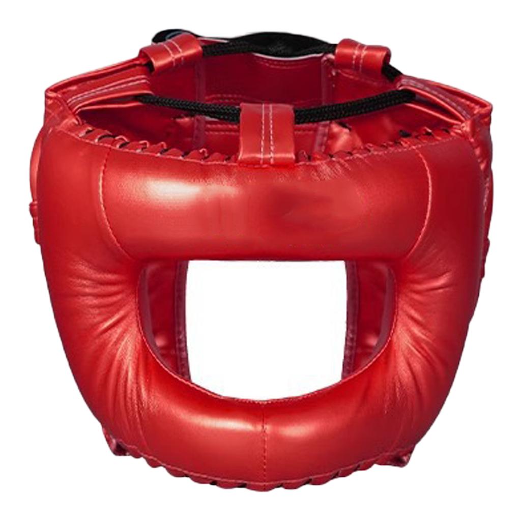 Full Face Kick Boxing Helmets PU Leather Training Sparring Headgear Helmets Martial Art Headgear Protector Enduring