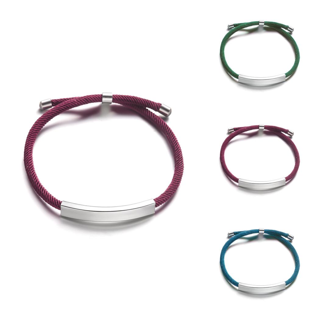 Stainless Steel Diy Braided Bracelet With Inspirational Engraving For Men And Women