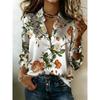 Women's Floral Print Blouse, Elegant and Simple Collar Blouse, Suitable for Both Casual and Professional Wear
