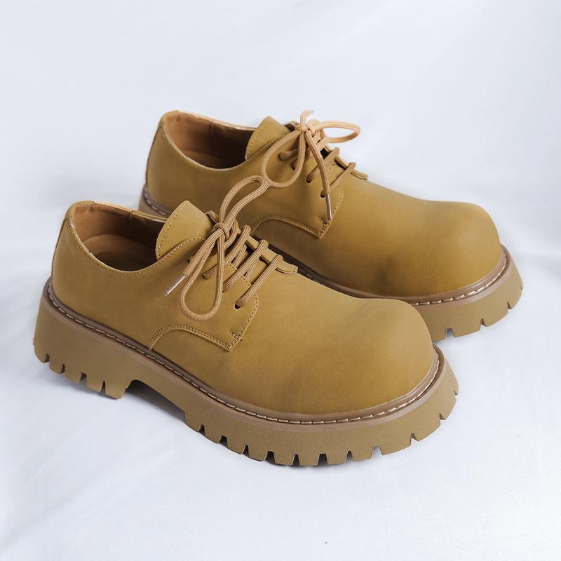 FashionBrand Black Thick Sole Formal Half Leather Derby Shoes for Men Luxury Designer Platform Casual Shoes Wedding Dress Oxfords Shoe