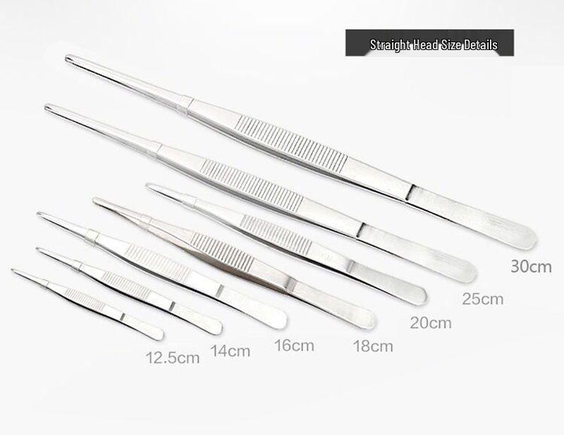 304 Stainless Steel Multifunctional Tweezers: Thickened Straight & Round Head, Bent Tip, Ideal for Aquatic Plants and Succulents.