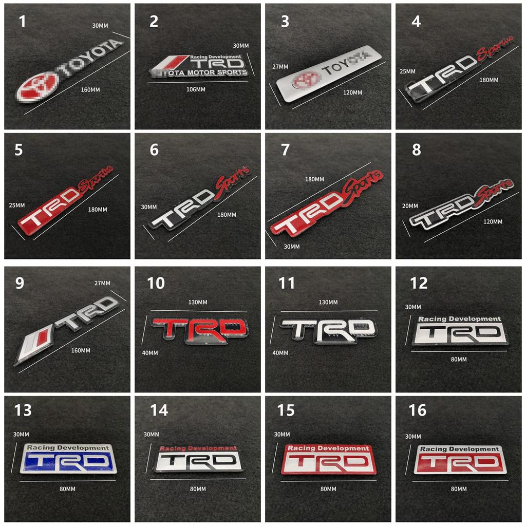Toyota TRD Sticker Logo Motorcycle Gas Tank Sticker Emblem Badge Decoration Aluminum Racing Wing Decal 31 Designs Available Outside (18)