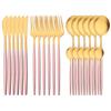 24Pcs Rainbow Cutlery Set 304 Stainless Steel Flatware Silverware Set Knife/Fork/Spoon/Teaspoon Tableware Set for Home