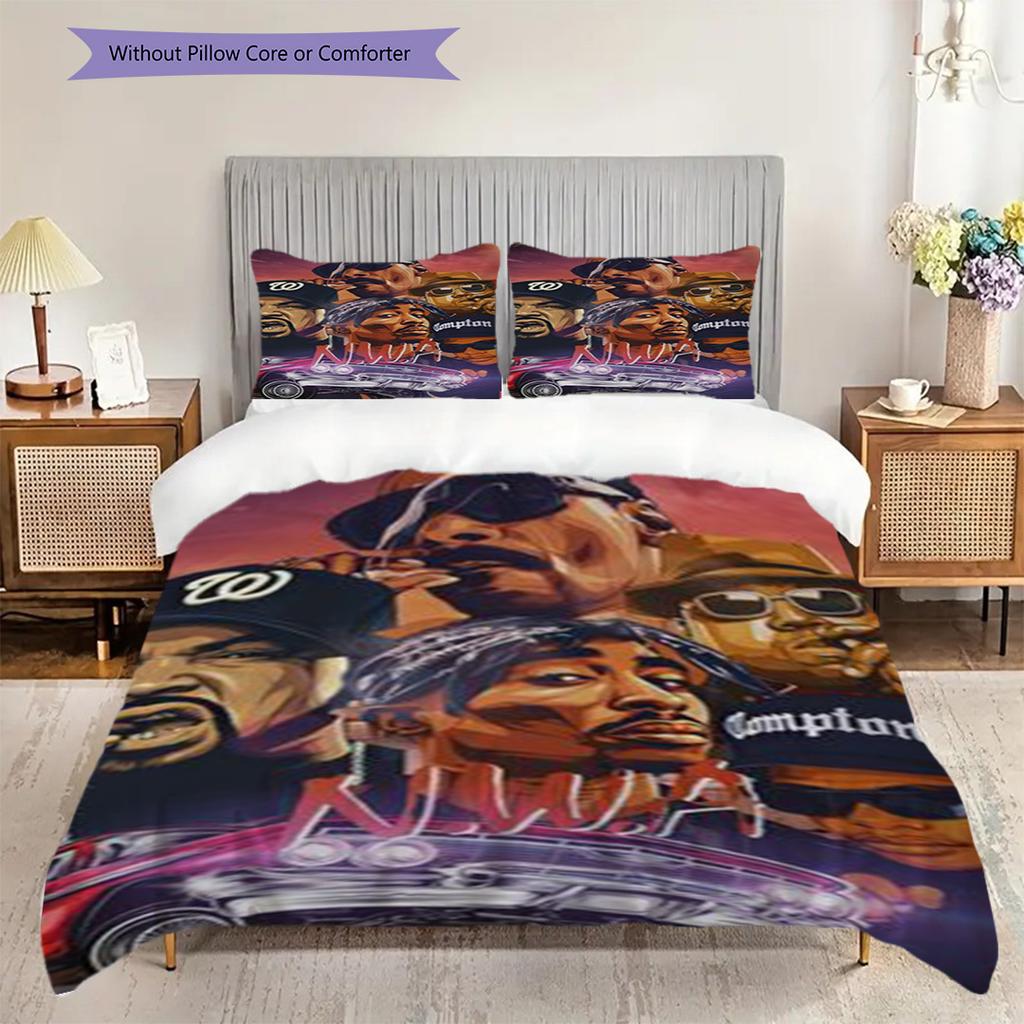 Hip Hop Legends Visual Celebration Threepiece Set 1 Duvet Cover 2 Pillowcase Without Core Soft And Comfortable Duvet Cover And Pillowcase