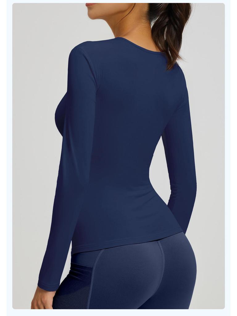 Damen Slim-Fit Langarm-Top für Yoga und Laufen