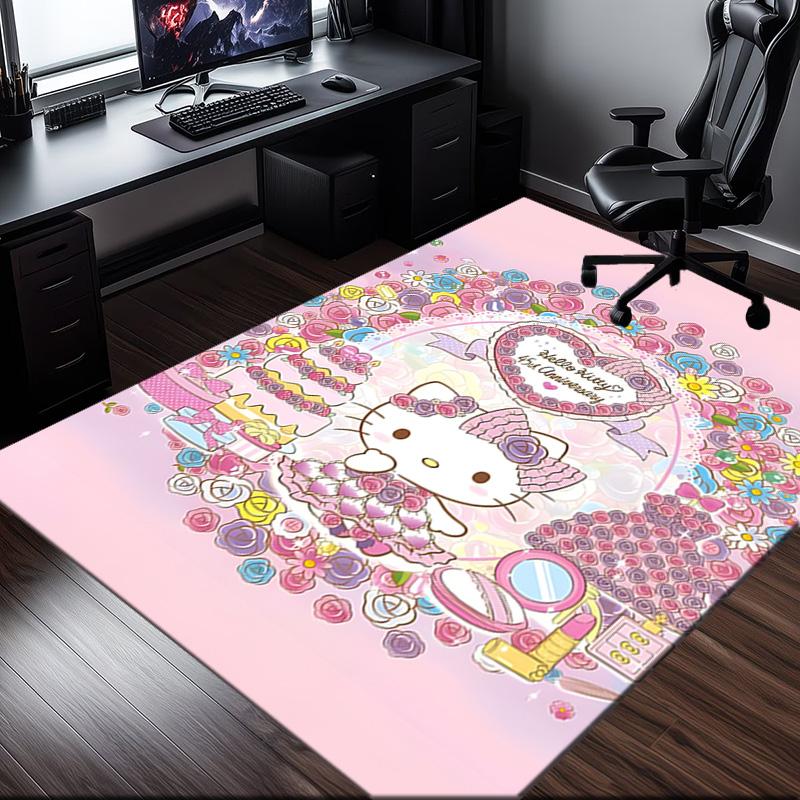 Kitty Party Rug Office Carpet Non-Slip Mat, Chair Rug Floor Covering for Gaming, Bedroom, Living Room , Home Decor Christmas Gift