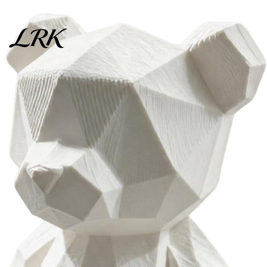 Unique DIY Art Project Polygon Bear Statue, Hand-Paint 3D Printed Ornament, Poly Geometric Fine Texture Craft Ornament Nordic Style Sculpture,