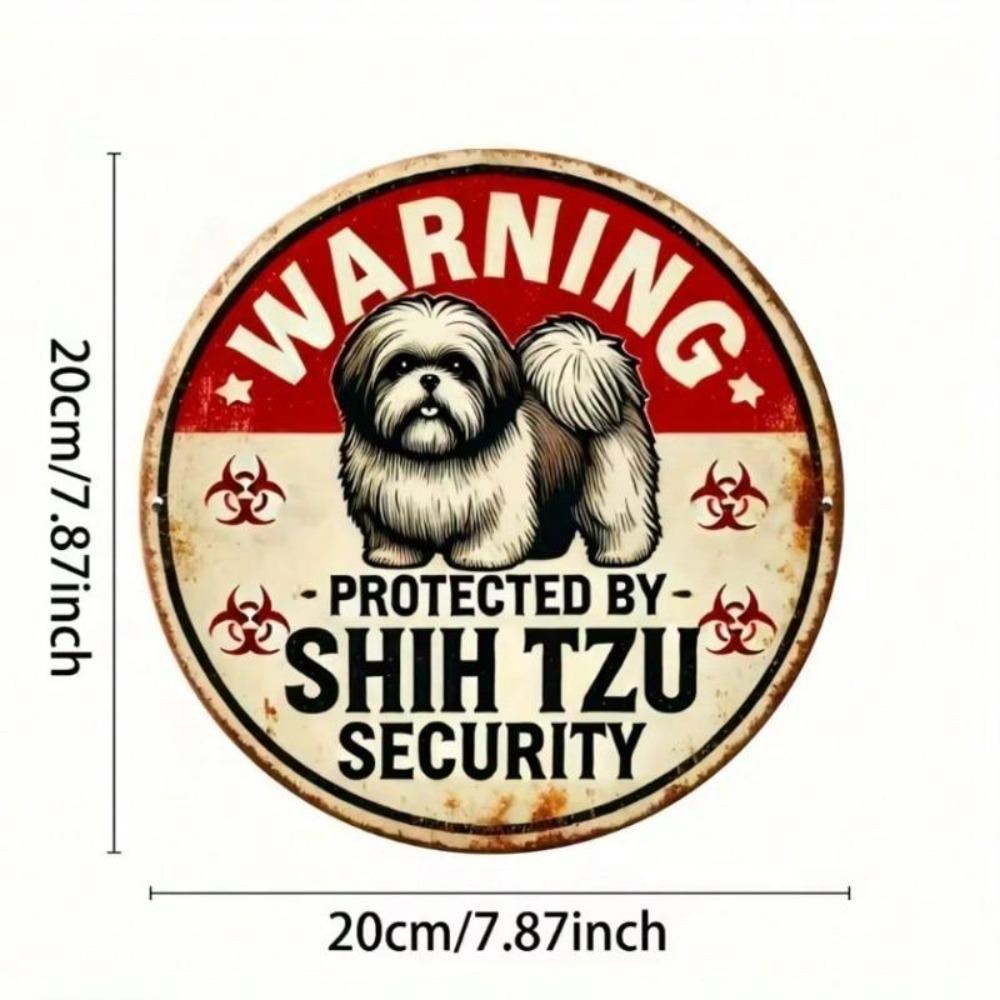 Vintage Tin Shih Tzu Dog Metal Wall Art Home Bar Garage Decor Sign