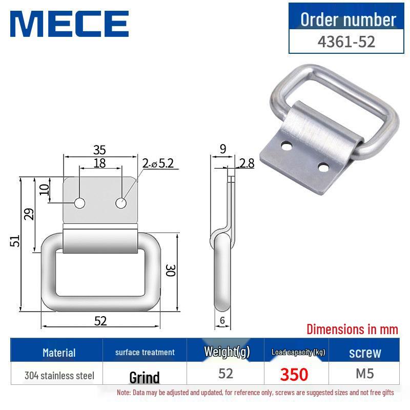 Heavy Duty D-Ring Truck Bed Tie-Down Hook with Triangle Latch