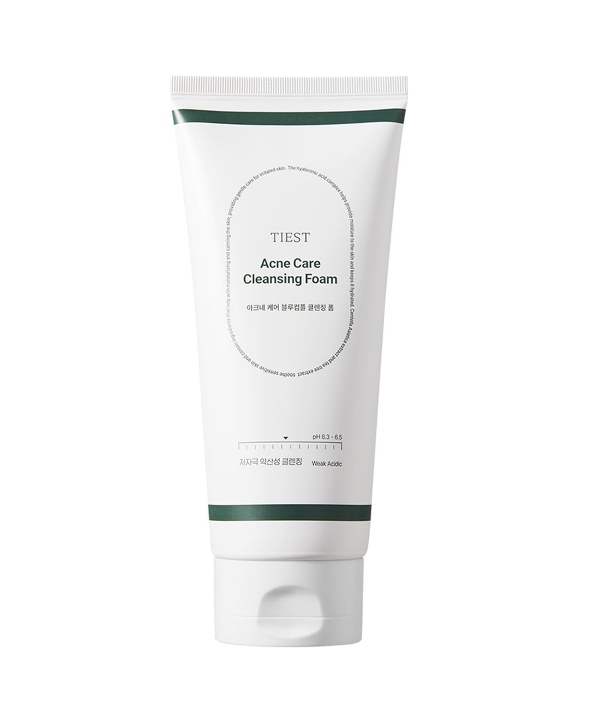 Tiest Acne Care Blue Complex Cleansing Foam Mildly Acidic, Hypoallergenic Facial Cleanser for Acne 180mL