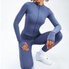 Zipper Long Sleeve Yoga Set 2PCS High Waist Fitness Sport Gym Suit Sportwear Women Set Workout ClothesTracksuit Academic