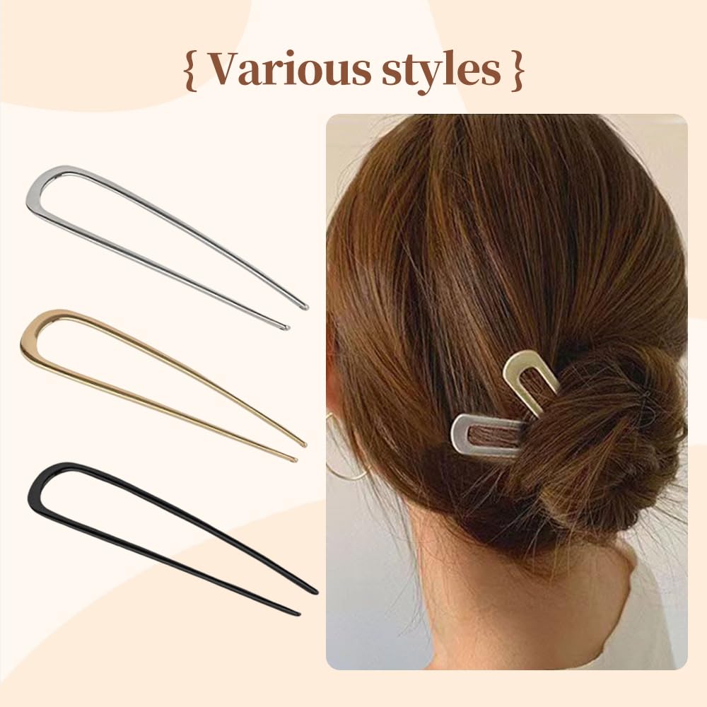 French Hairstyle Expert - High-Quality U-Shaped Hairpins, Designed Specifically for French Twists and Chignons, Perfect Choice for Women's Hairstyles