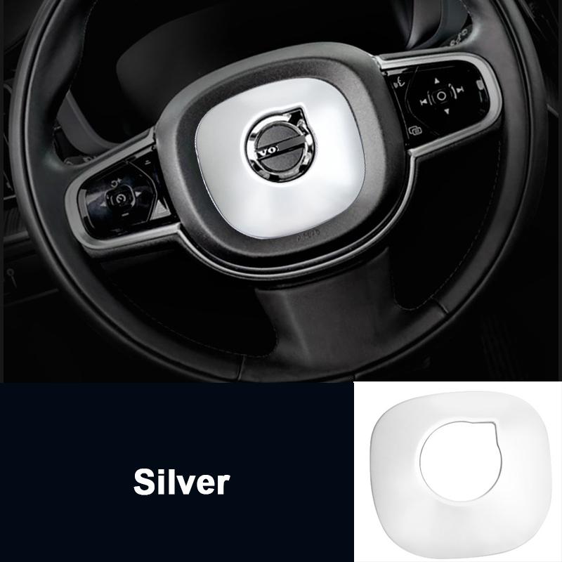 Stainless Steel Car Styling Steering Wheel Logo Emblem Cover Ring Trim Stickers For Volvo XC60 2018    Accessories