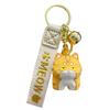 Resin Wood Carved Cat Keychain Cute Cartoon Animal Keychain Creative Exquisite Keychain Bag Pendant For Kids Gift