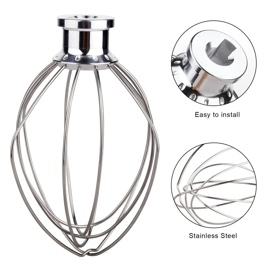 Stainless Steel Egg Beater Head Wire Whip Attachment for KSM90 K45 KSM150
