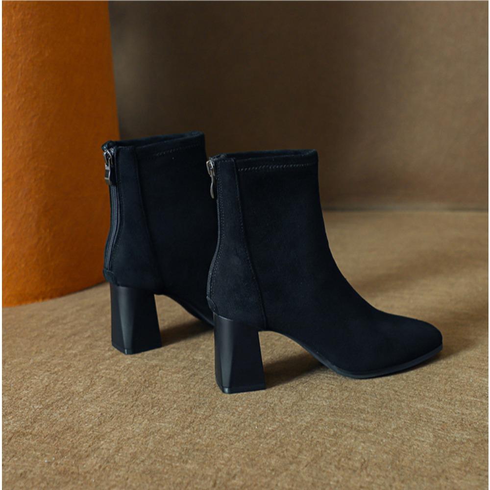 Boots for Women New Autumn and Winter Slim Ankle Boots Suede High Heels Women's Shoes Heels Womens Ladies High Shoes Short Boot