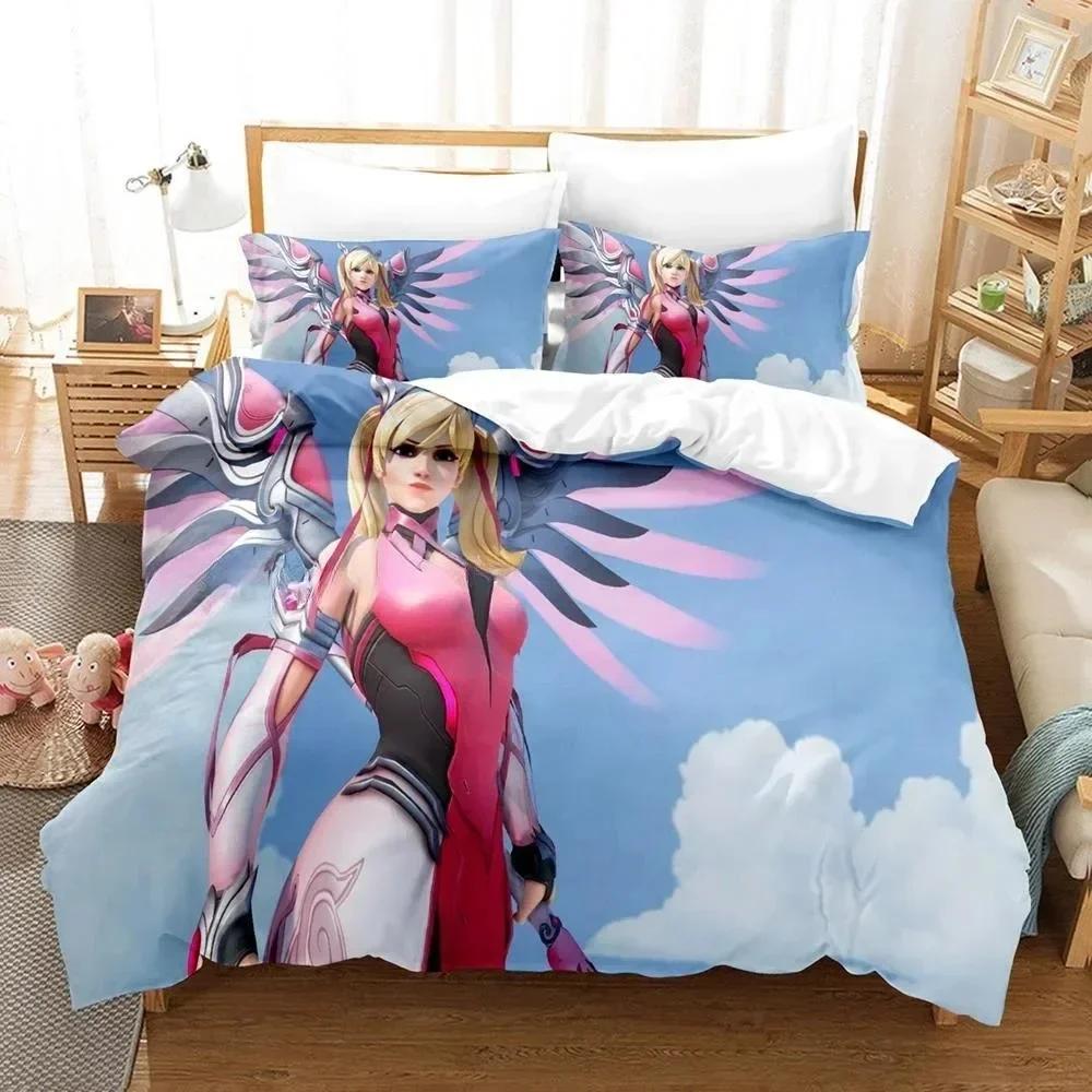 3D Printing  Sexy Girls Overwatch Bedding Set Duvet Cover Sheet Pillowcase Bed Full Queen King Size Comforter Bedroom
