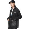 Li Ning Logo Embroidered Loose Spliced Wash Denim Jacket Men Jacket Black AJDS106-2