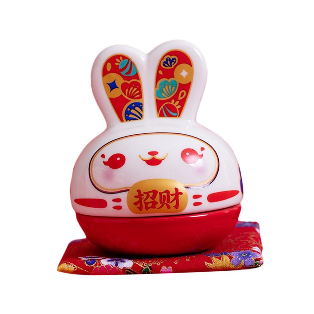 Rabbit Figurine Piggy Bank Saving Pot Jar Exquisite Decorative Container Small