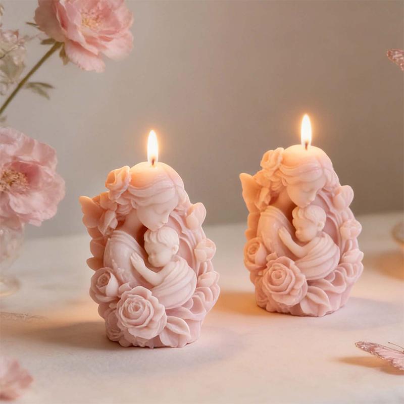 KO 1pc Flower Mother Mold New Silicone Mold Non-Toxic Gypsum Ornament Mold For Home Decoration Candle Making Mother'S Day Gift