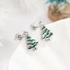 Exquisite and small Korean version of stud earrings for women, painted oil Christmas tree lady jewelry TikTok Christmas jewelry