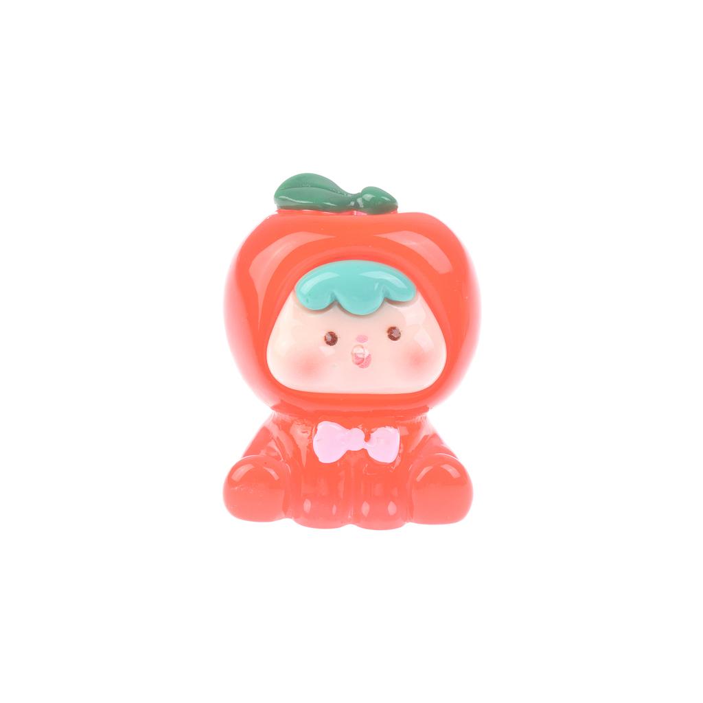 Miniature Figurine Mini Cute Car Interior Decorations Cartoon Fruits Doll Luminous Home Decoration Accessories Crafts Gifts