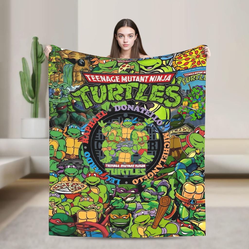 TMNT Durchbruch Flanelldecke Warme Weiche Überwurfdecke für Wohnkultur Reise Muster Tagesdecke Sofa Bettbezug